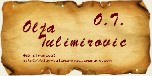 Olja Tulimirović vizit kartica
